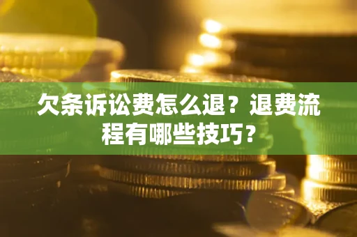 武汉欠条诉讼费怎么退？退费流程有哪些技巧？