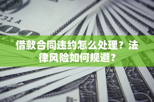 武汉借款合同违约怎么处理？法律风险如何规避？